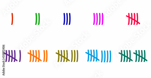 Tally marks count vector isolated on white background