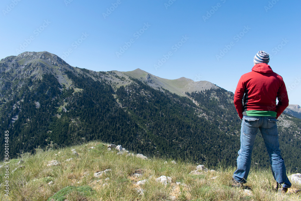 hiker in the mountains hiker in the mountains