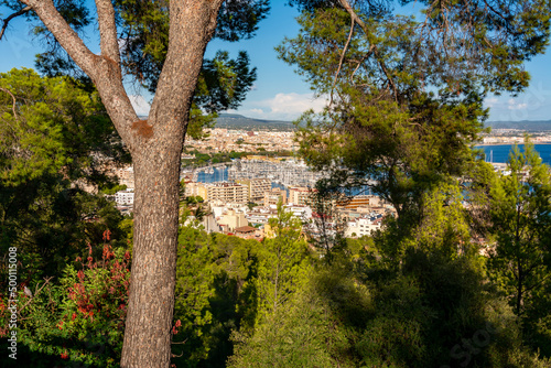 Palma de Mallorca marine seen from Bellver castle  Balearic islands  Spain