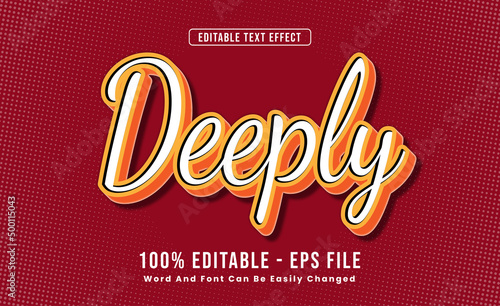 Editable deeply Text Effect word and font be change