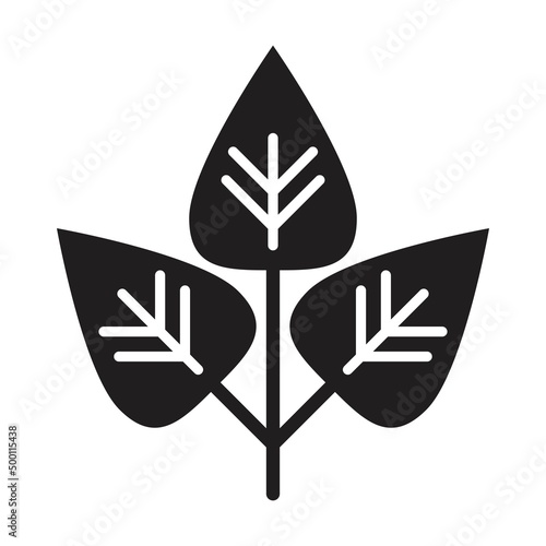 Leaf icon vector glyph symbol for nature, ecology and environment in a flat color glyph illustration