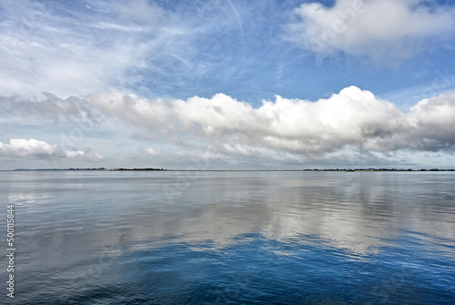 clouds over water