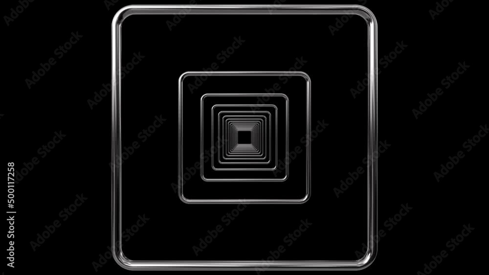 Concentric Square Silver Metal Tunnel Concentric Square Silver Metal Tunnel