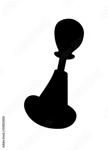 Black silhouette of a gear box. Car mechanism. Gearshift lever. Vector illustration isolated on white background