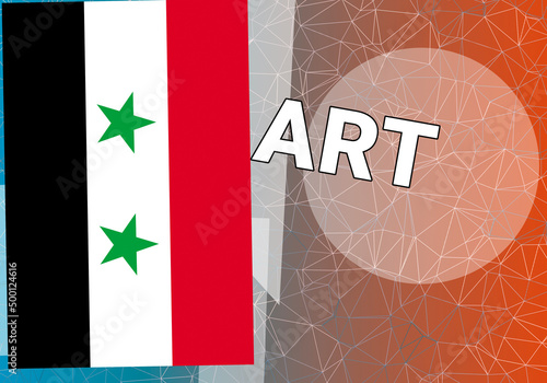 Syria art.  Damascus  Syria art creation concept. flag on colorful photo