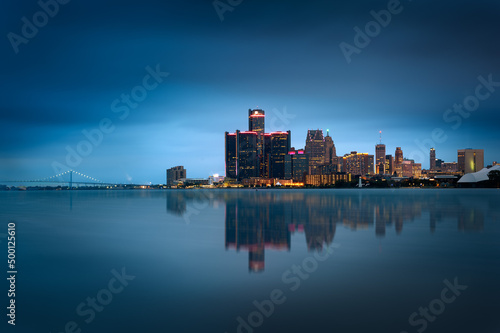 DETROIT SKYLINE by night and lights