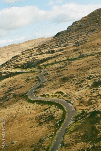 winding road in the mountains photo