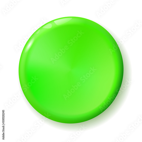 Shiny circle green button for holiday and for internet or your business presentation. Vector illustration