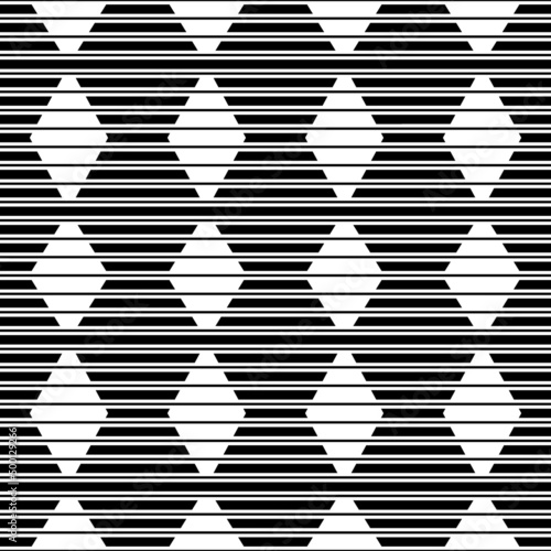 Lines, stripes, strokes, diamonds seamless pattern. Abstract wallpaper. Modern ornate. Striped image. Lined background. Linear ornament. Line shapes. Stripe forms. Stripy digital paper. Vector art.