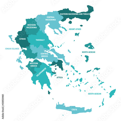 Greece - map of decentralized administrations