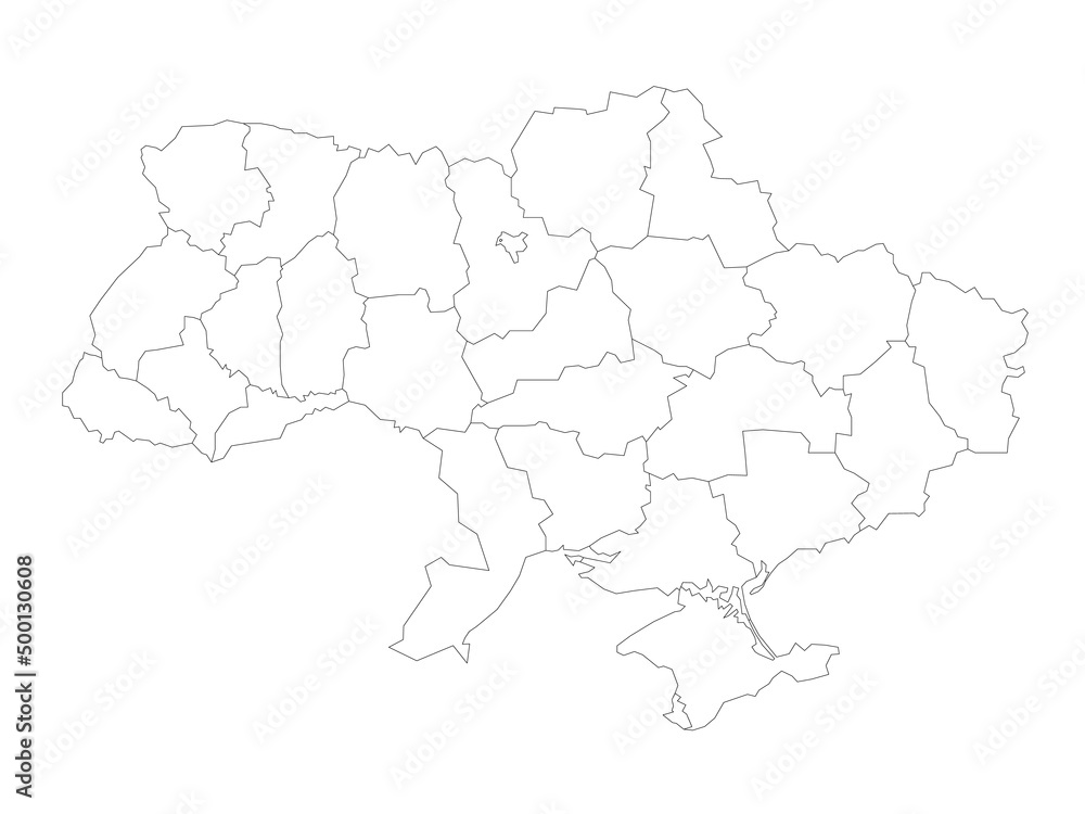 Ukraine - administrative map of oblasts Ukraine - administrative map of oblasts