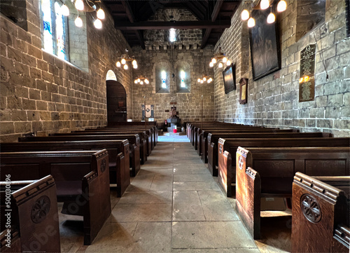 Interior of the, St Johns Baptist Church, dating back from the Norman period, si Fototapet