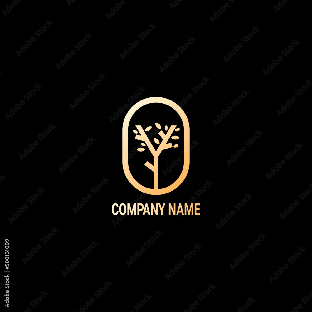 letter y logo with tree branch stock vector - obrazy, fototapety, plakaty 