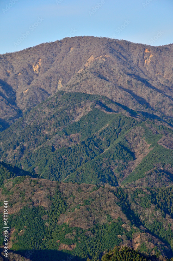 丹沢の大山三峰山より日本百名山の丹沢山を望む StockFoto Adobe Stock