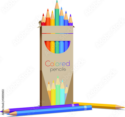 two sets of colored pencils one inside a box and the other separated colors