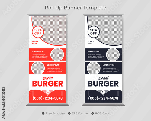 Roll up banner design or pull up template