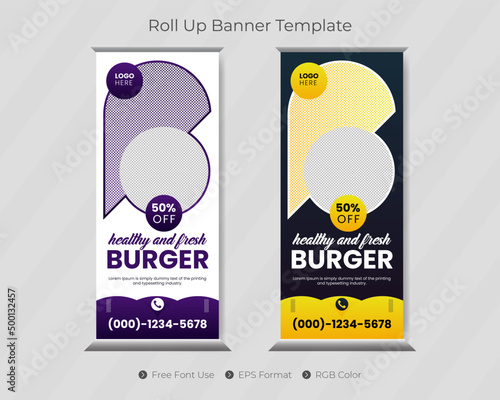 Roll up banner design or pull up template