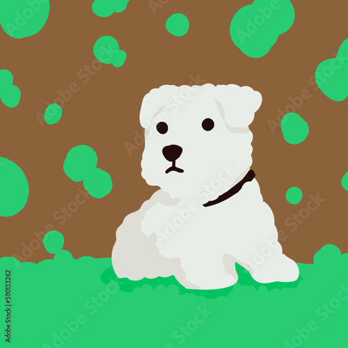 Cute and cuddly white puppy
