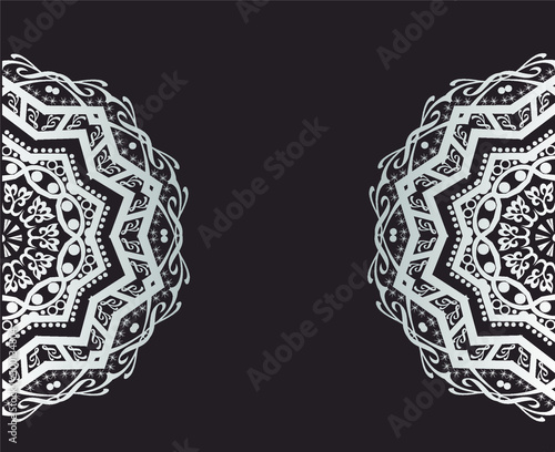 Mandala black and white pattern. Mandala luxury backgroud in the wold. busines, background, banner, icon ilustration