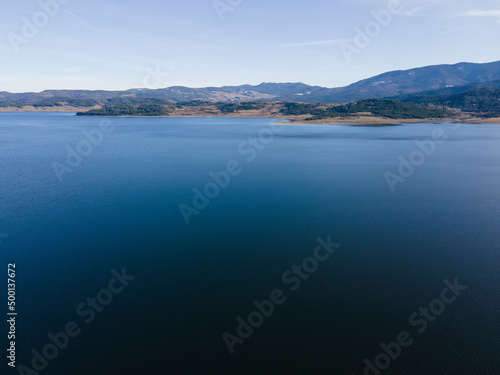 Aerial view of Batak Reservoir, Bulgaria