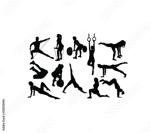 Fitness Gym Sport Silhouettes, art vector design  © martinussumbaji
