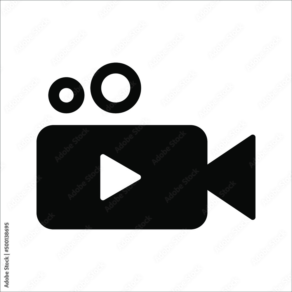 Video camera icon vector design with editable strokes, on white background, eps 10. Video camera icon vector design with editable strokes, on white background, eps 10.