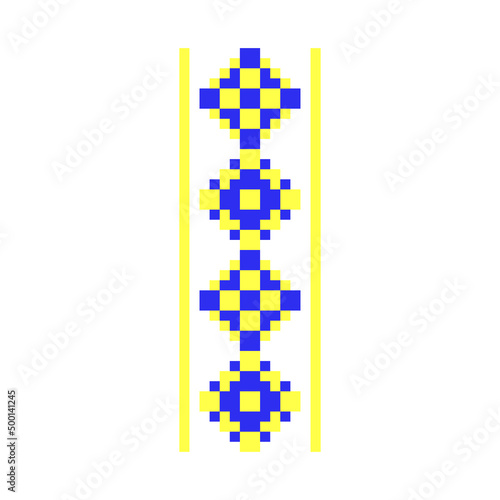 Pixelized pattern Vyshyvanka Traditional Ethnic Ukrainian Seamless Pattern slavic ornament