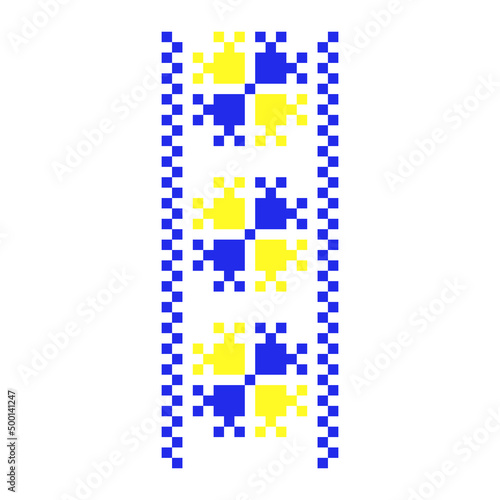 Pixelized pattern Vyshyvanka Traditional Ethnic Ukrainian Seamless Pattern slavic ornament