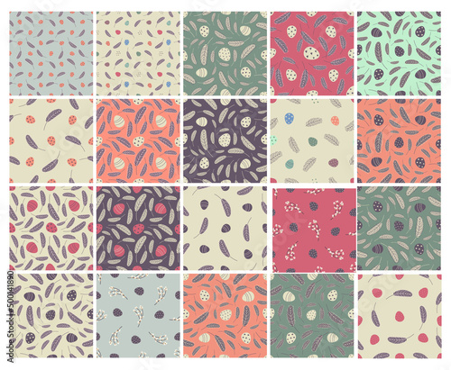 A collection of seamless Easter patterns. Seamless backgrounds with Easter eggs