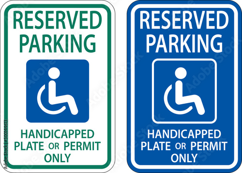Accessible Parking Sign On White Background