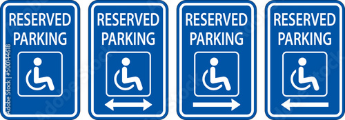 Accessible Reserved Parking Sign On White Background