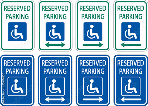 Accessible Reserved Parking Sign On White Background