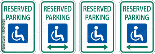 Accessible Reserved Parking Sign On White Background
