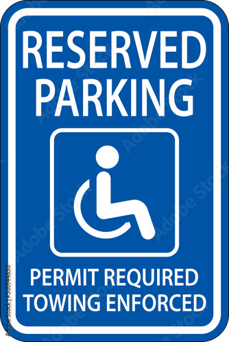 Accessible Parking Sign On White Background