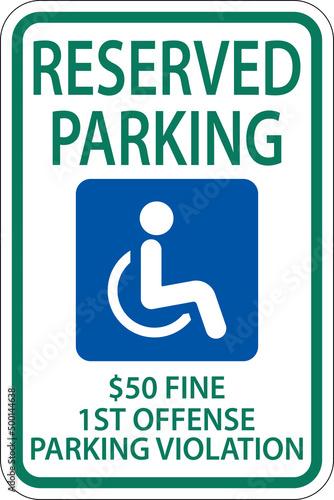 Accessible Parking Sign On White Background