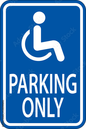 Accessible Parking Sign On White Background