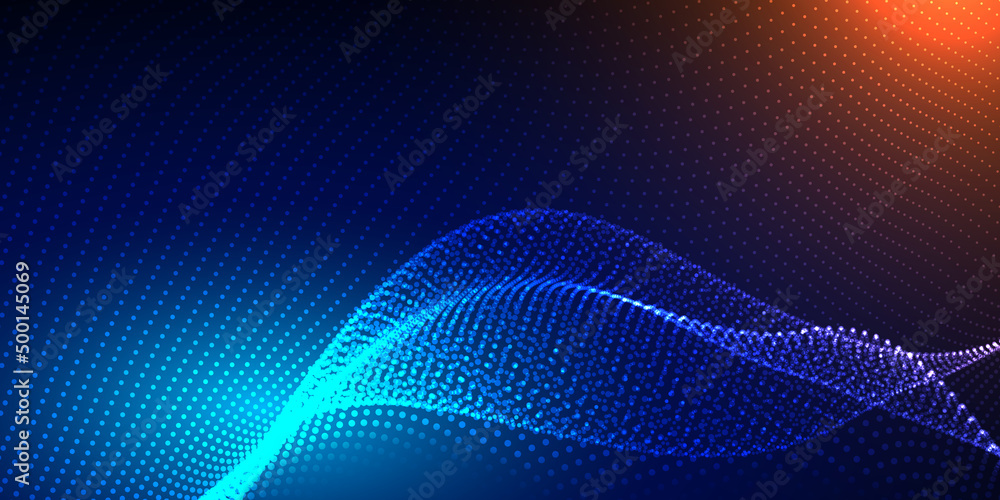 Abstract background with flowing particles. Digital future technology concept. Vector illustration. Abstract background with flowing particles. Digital future technology concept. Vector illustration.
