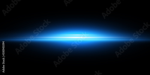 Horizontal lens flares pack. Laser beams, horizontal light rays.Beautiful light flares. Glowing streaks on dark background. Luminous abstract sparkling lined background.