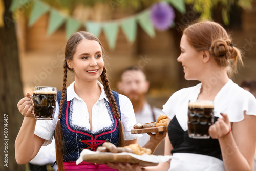 Octoberfest waitresses with...
