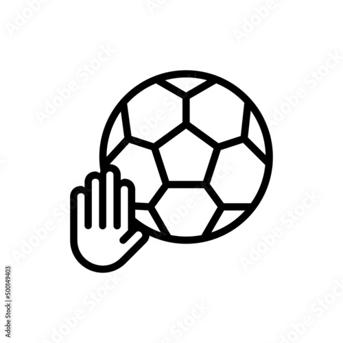 an icon that indicates the occurrence of handball in soccer, suitable for ball game applications or other applications.