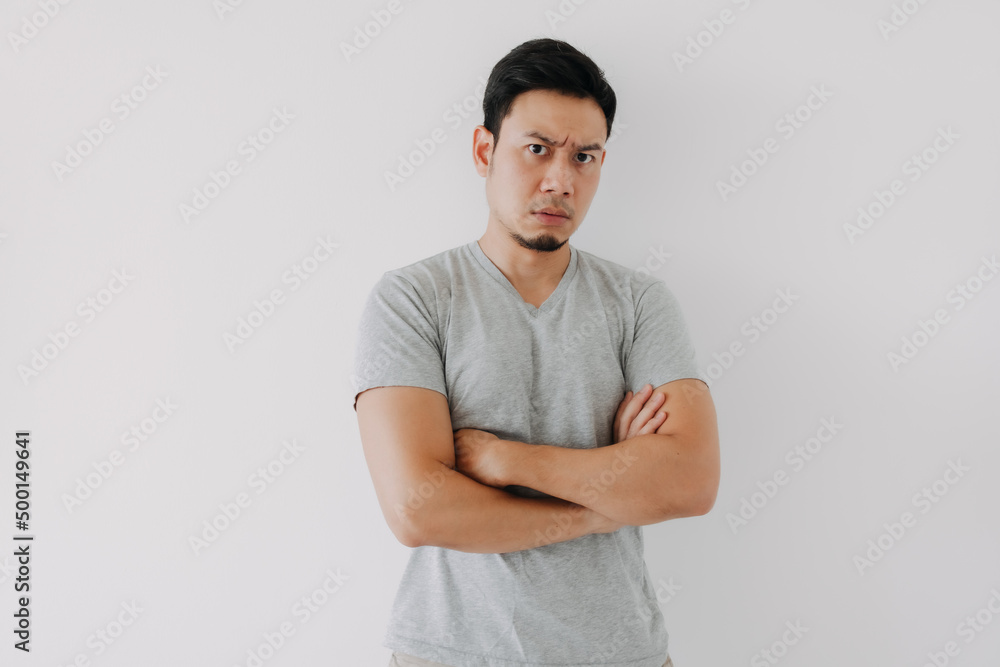 Worries face expression of Asian man who got problem isolated on white. Worries face expression of Asian man who got problem isolated on white.