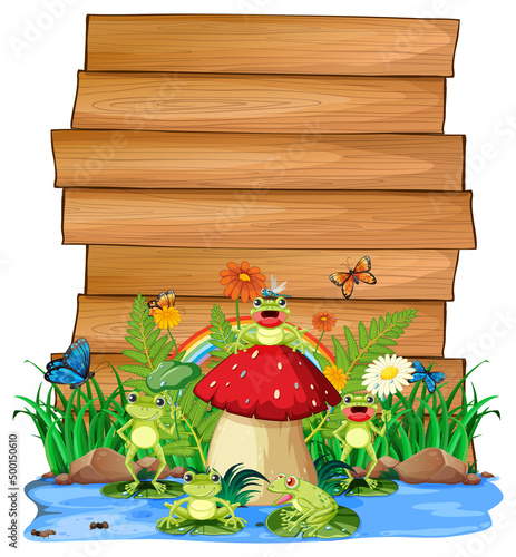 Insect with wooden frame board banner