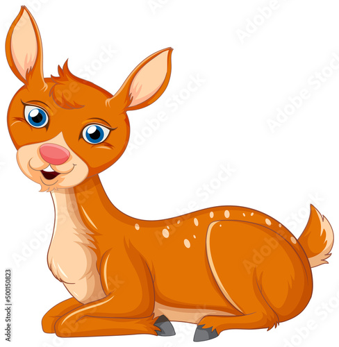 A cute deer on white background