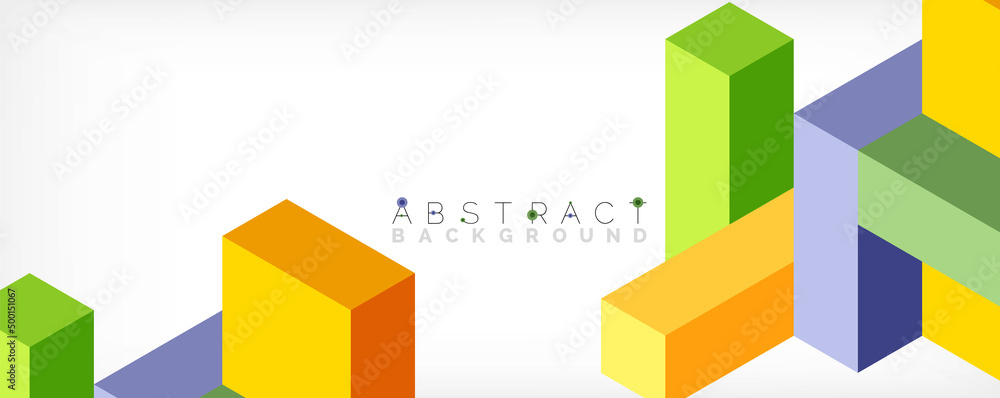 Abstract background. 3d cubes, cubic elements and blocks. Techno or business concept for wallpaper, banner, background, landing page