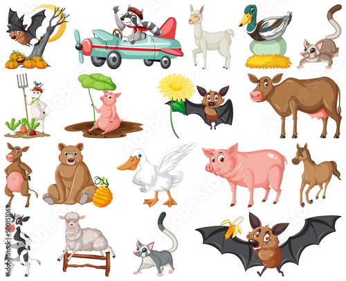 Set of different kinds of animals