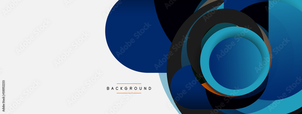 Creative geometric wallpaper. Minimal abstract background. Circles composition vector illustration for wallpaper banner background or landing page Creative geometric wallpaper. Minimal abstract background. Circles composition vector illustration for wallpaper banner background or landing page