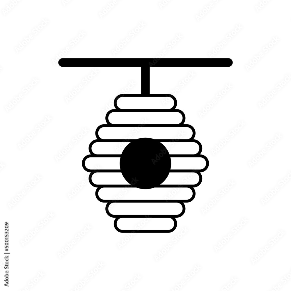 Yellow bee hive on a white background. Bee hive isolate. Stock Vector illustration of bee house with a circular entrance. Insect life in nature. Bees near the hive. Beehive in a tree branch. Yellow bee hive on a white background. Bee hive isolate. Stock Vector illustration of bee house with a circular entrance. Insect life in nature. Bees near the hive. Beehive in a tree branch.