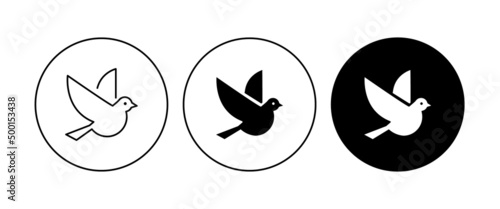 bird, Dove of peace icon. Flying bird, pets, vet and veterinary, Animal icons button, vector, sign, symbol, logo, illustration, editable stroke, flat design style isolated on white