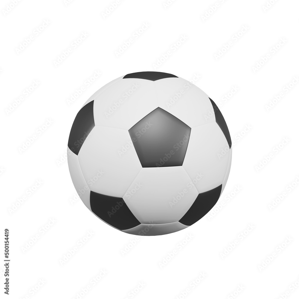 Naklejka premium 3D render football isolated on white background