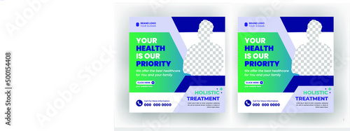 Medical Social Media Post Template, Editable Healthcare Banner Template